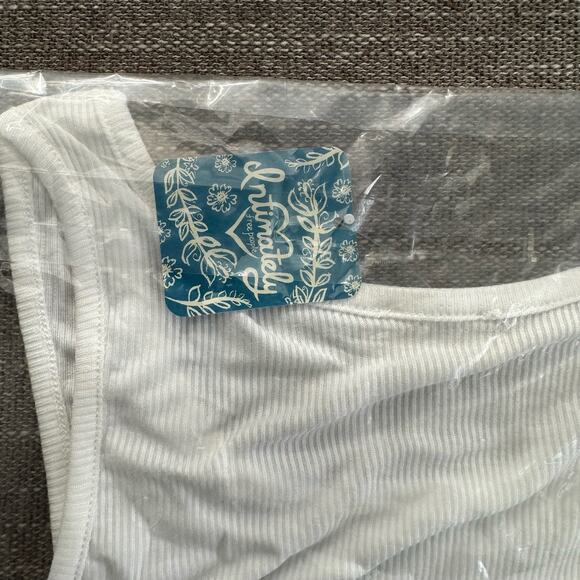 Free People High-Neck Ribbed Crop White Size L New - Picture 4 of 7